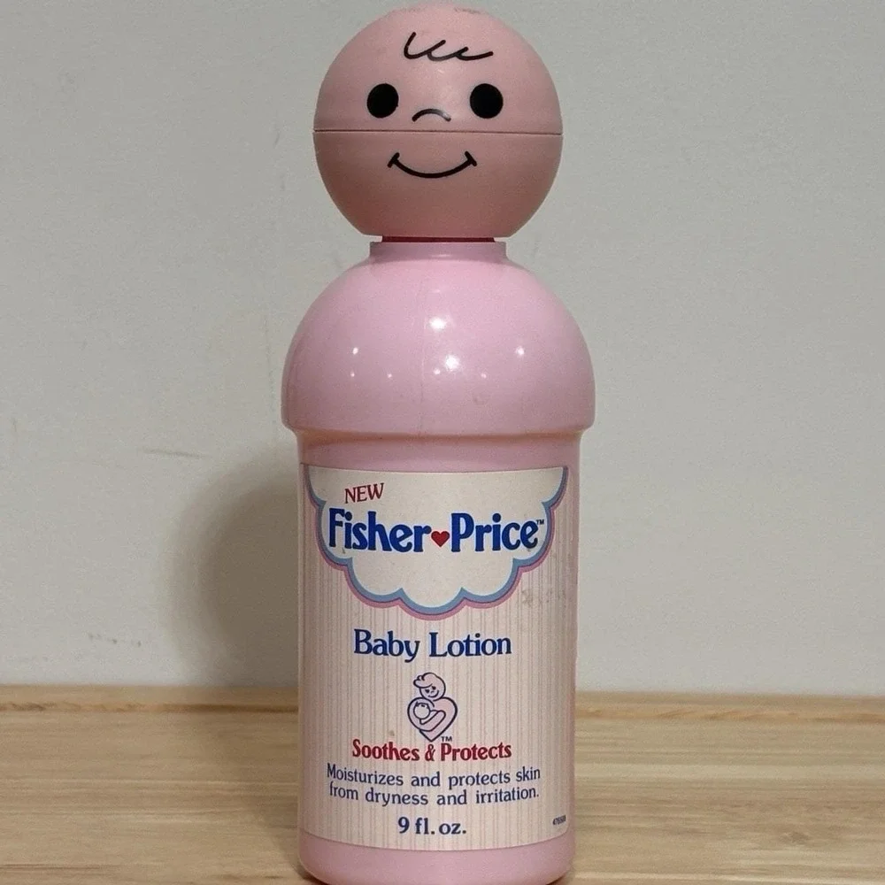 Vintage Fisher Price Little People 9oz Baby Lotion Bottle S C Johnson 1989 Empty
